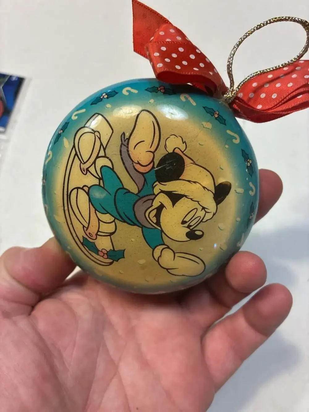 Snowboarding Mickey Mouse Vintage Disney Hanging Holiday Christmas Ornament